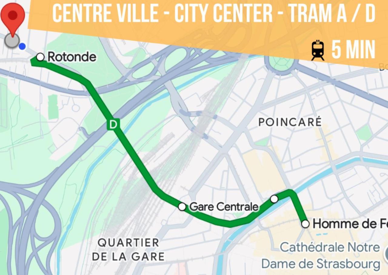Lit Rond Tres Grand Et Confortable - Garage Possible Ou Parking Gratuit Rue - Gare 2 Min Et 4 Min En Tram - Ciel Etoile - Netflix Videoprojecteur - Luxe Et Evasion Apartamento